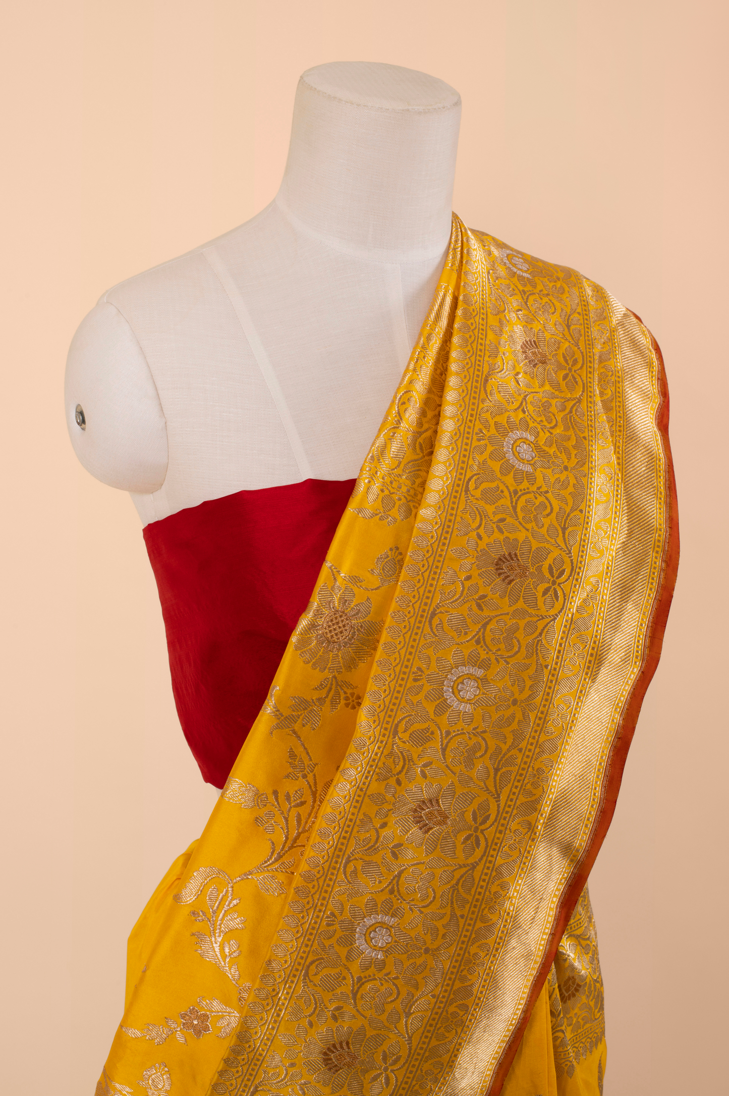 Alia Bhatt in Handwoven Yellow Silk Saree