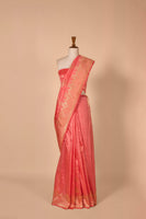 Handwoven Pink Silk Sari