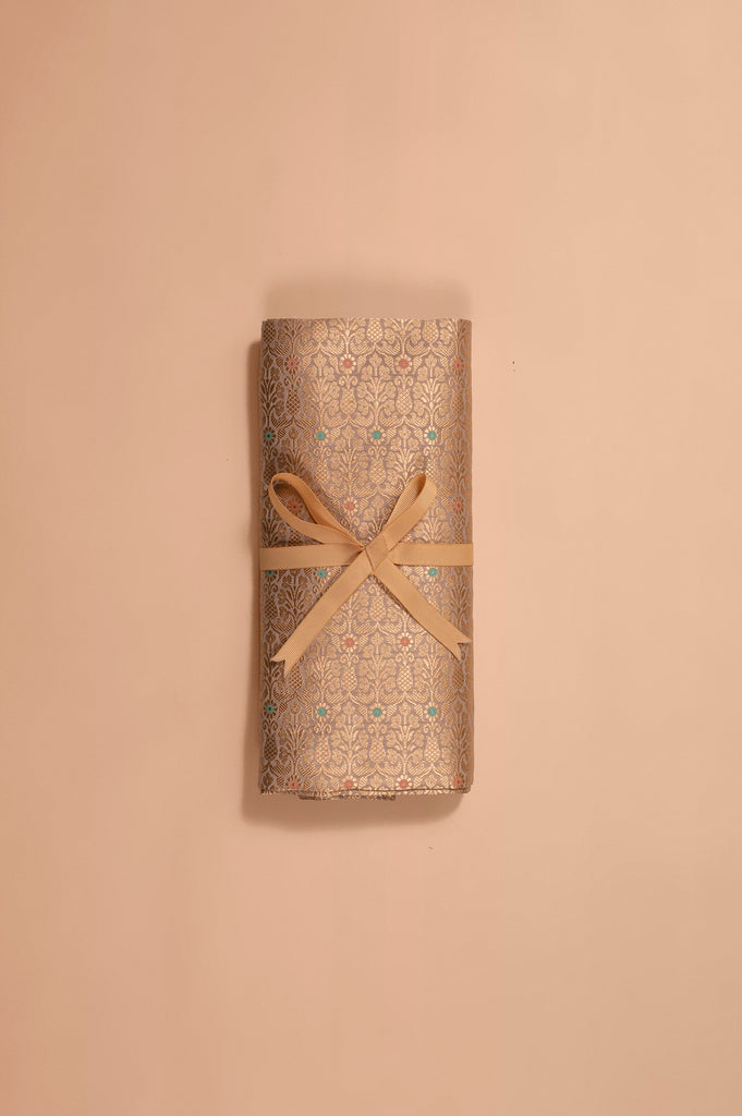 Handwoven Grey Silk Blouse Fabric