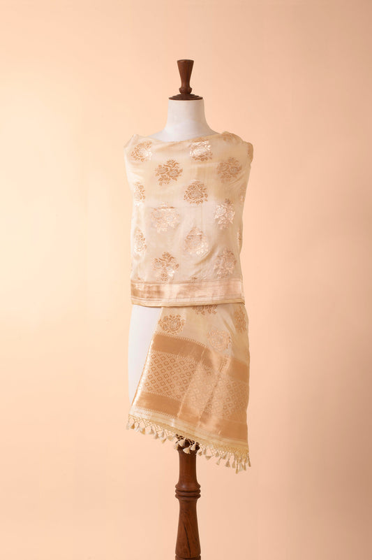 Handwoven Ivory Silk Dupatta