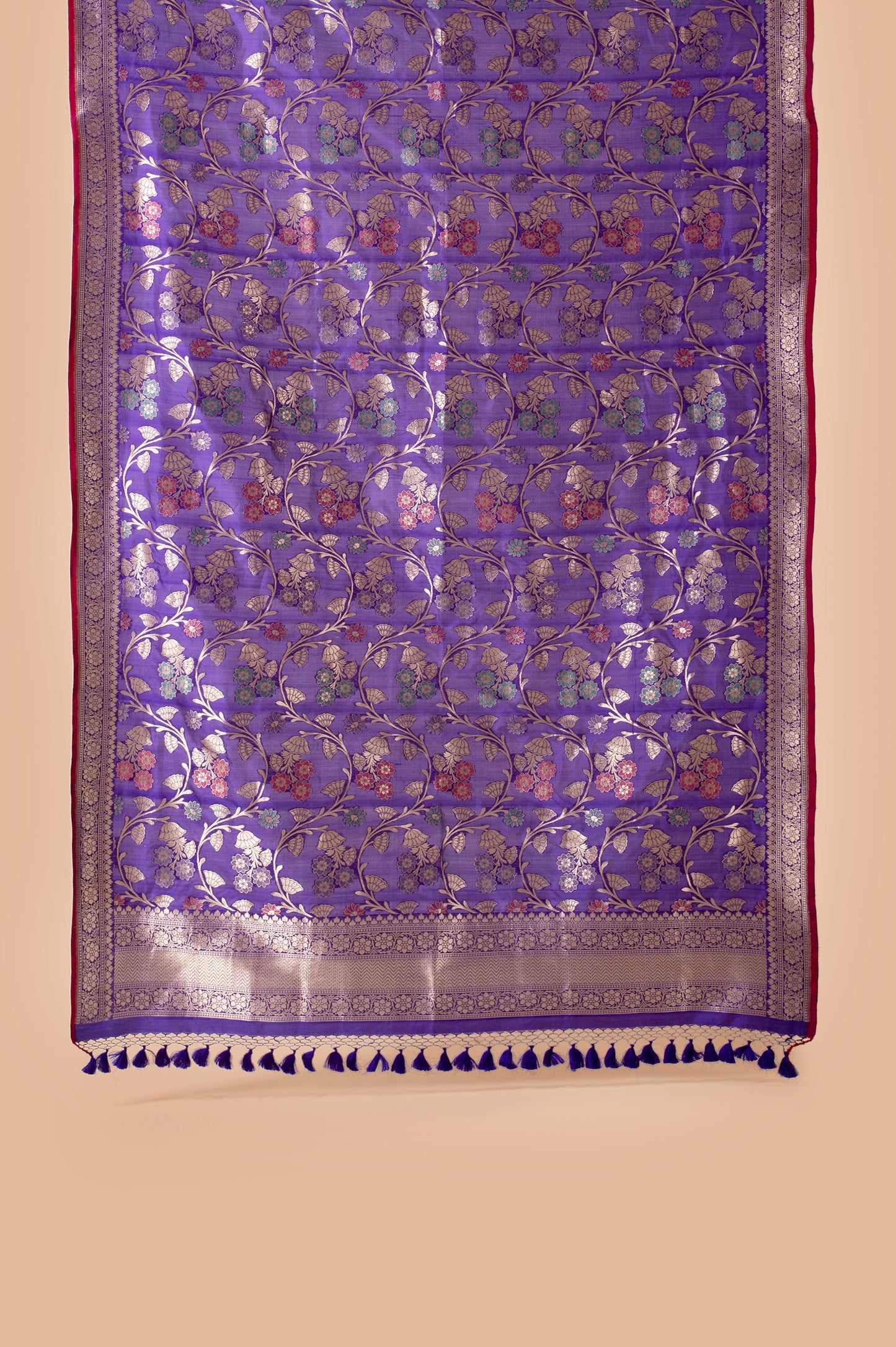 Handwoven Royal Blue Silk Dupatta