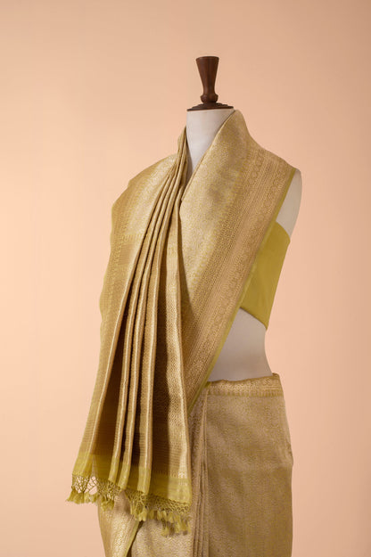 Handwoven Green Silk Sari