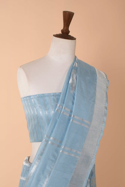 Handwoven Blue Silk Sari