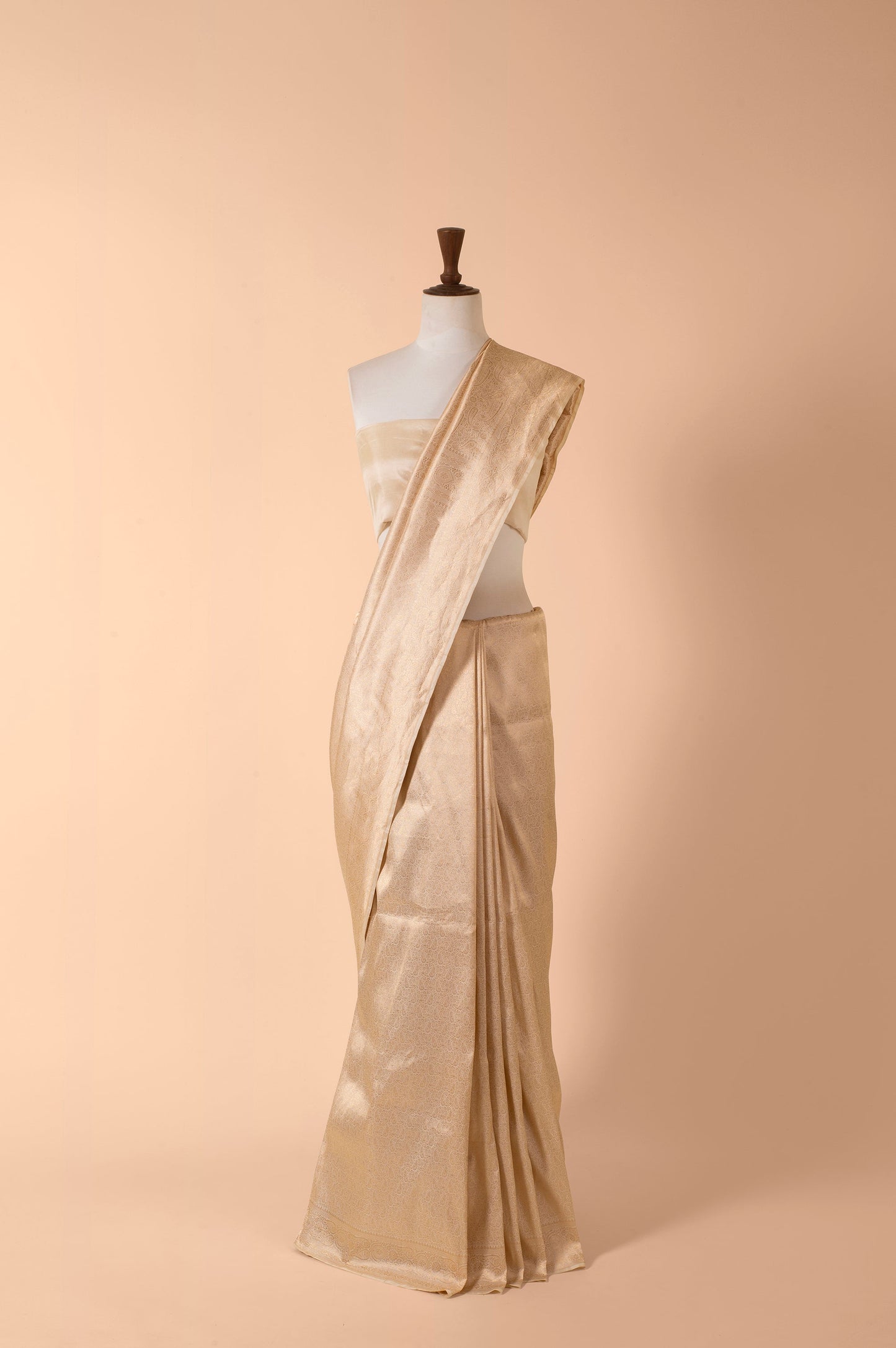 Handwoven Ivory Silk Sari