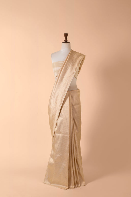 Handwoven Ivory Silk Sari