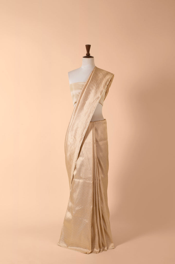 Handwoven Ivory Silk Sari