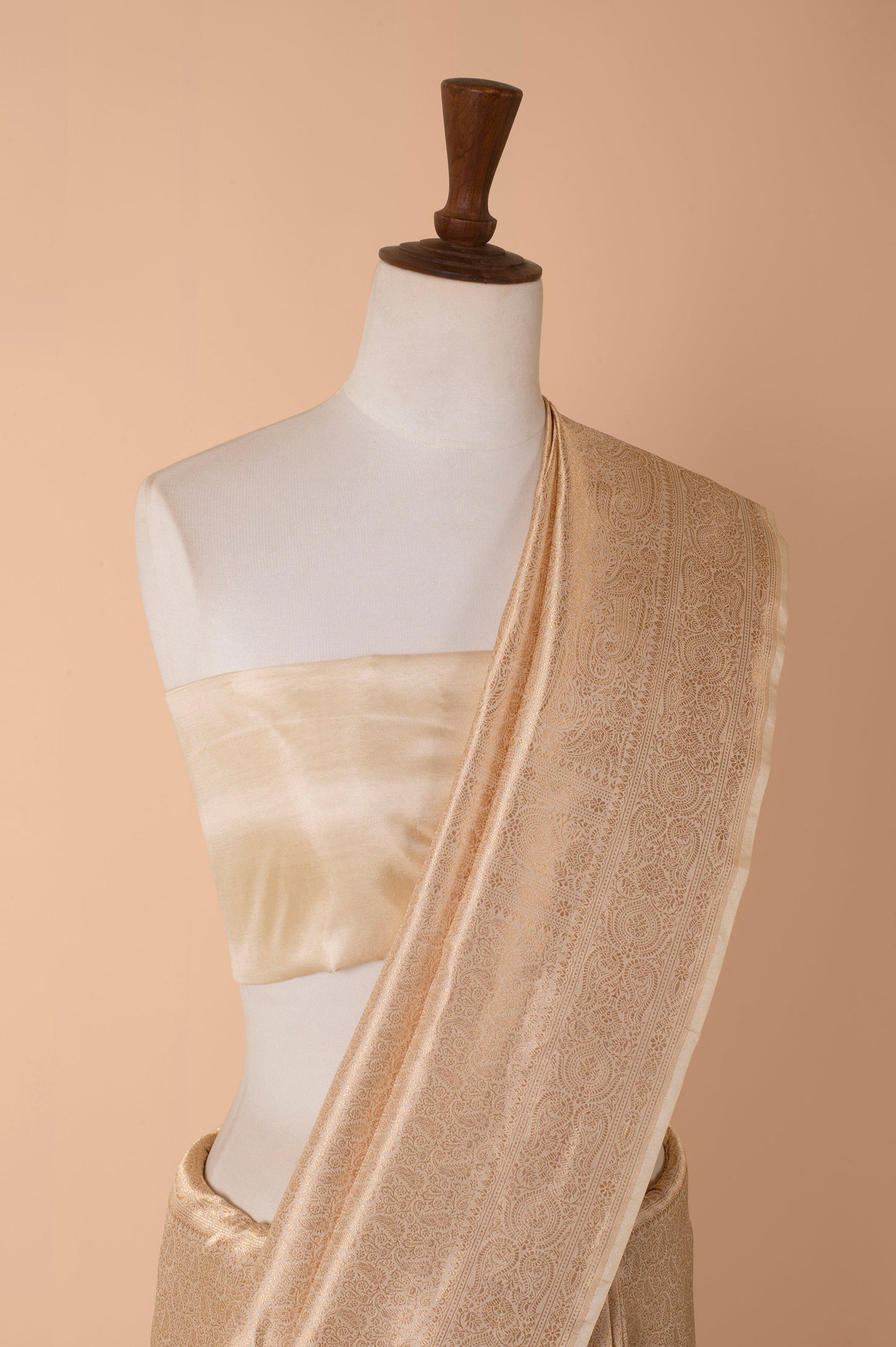 Handwoven Ivory Silk Sari