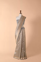 Handwoven Grey Silk Sari