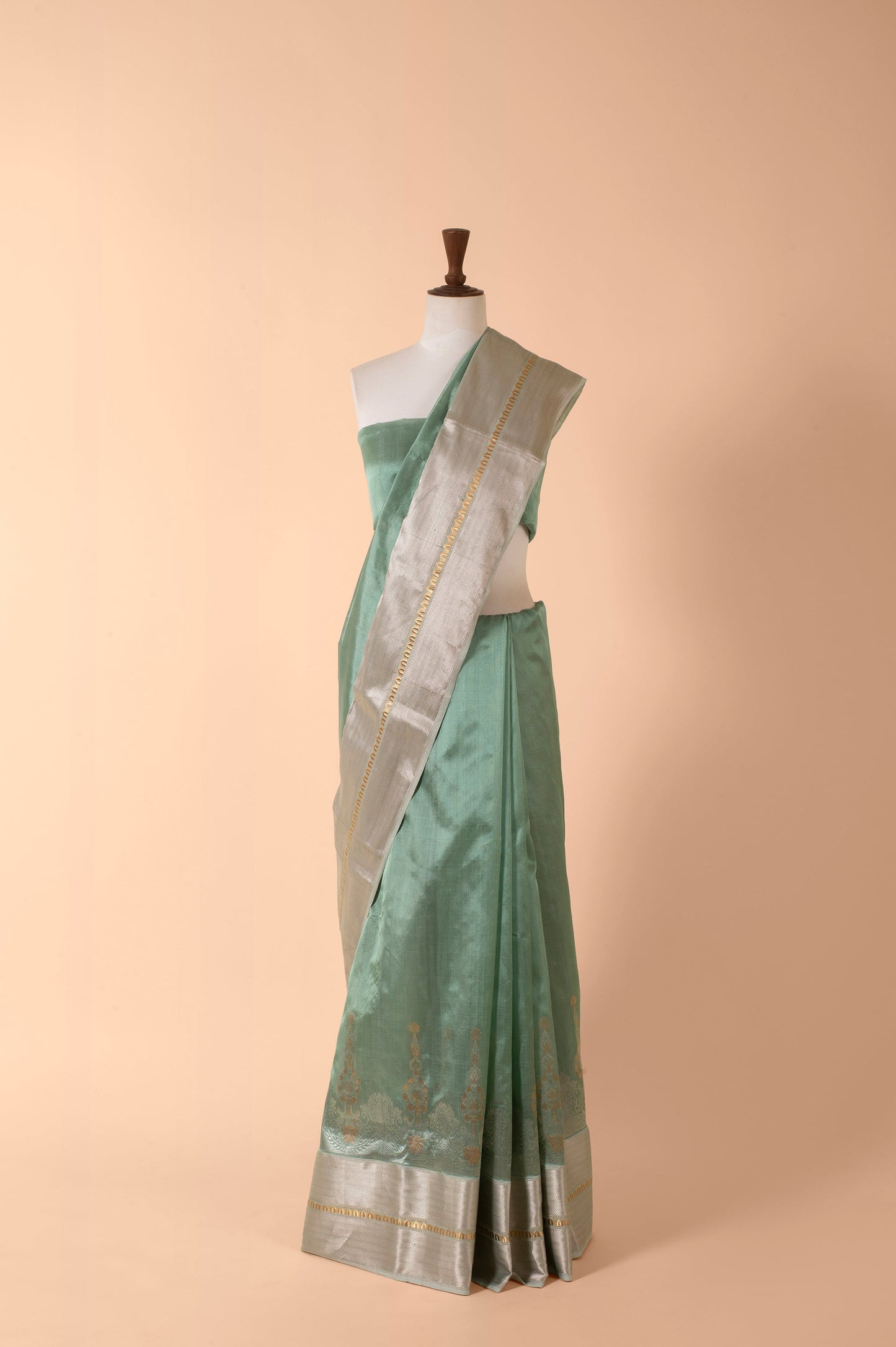 Handwoven Green Silk Sari