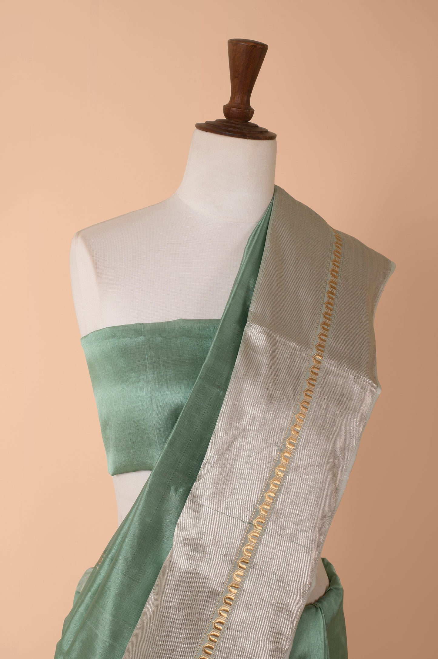 Handwoven Green Silk Sari