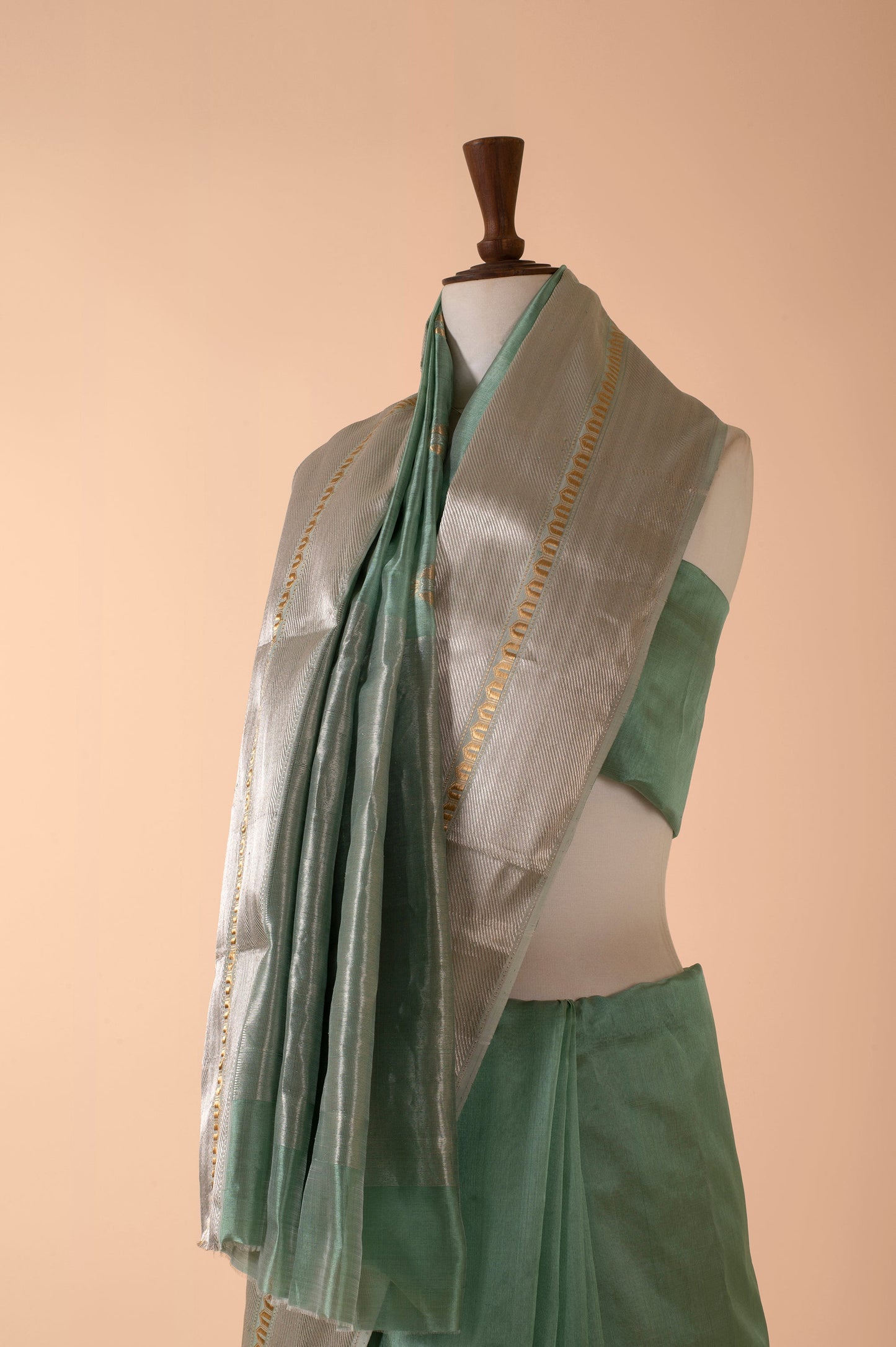 Handwoven Green Silk Sari