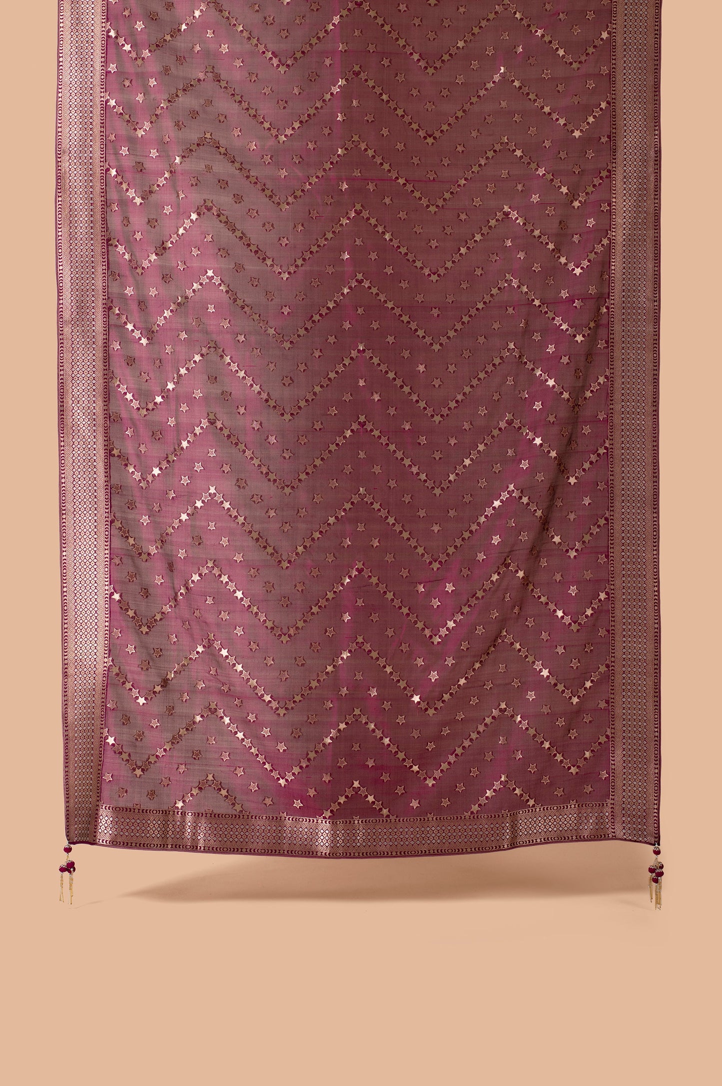 Handwoven Purple Silk Dupatta