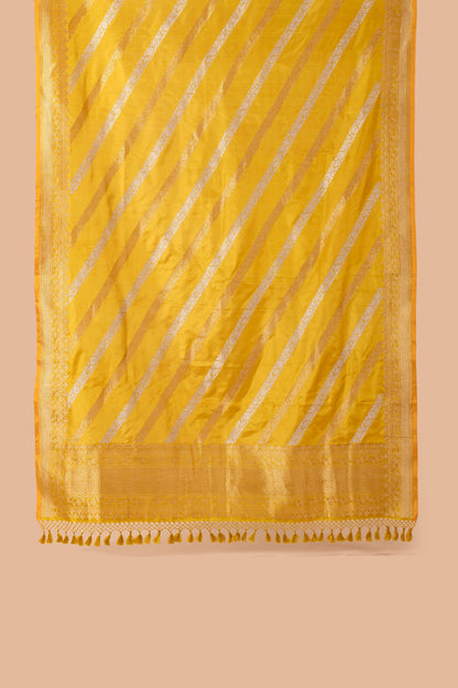 Handwoven Mustard Silk Dupatta