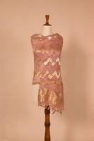 Handwoven Mauve Bandhani Dupatta