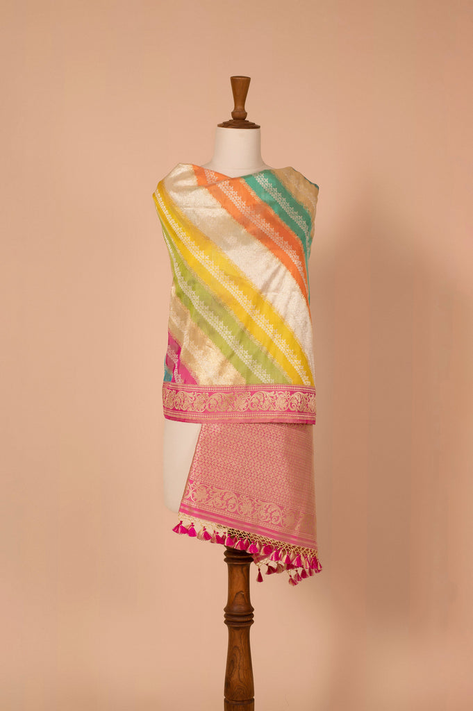 Handwoven Multicolor Real Zari Silk Dupatta