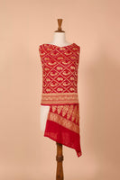Handwoven Red Bandhani Dupatta