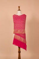 Handwoven Pink Bandhani Dupatta
