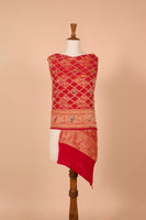 Handwoven Red Bandhani Dupatta