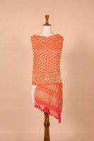Handwoven Orange Bandhani Dupatta