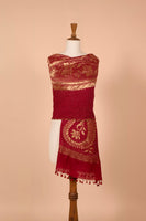 Handwoven Maroon Bandhani Dupatta