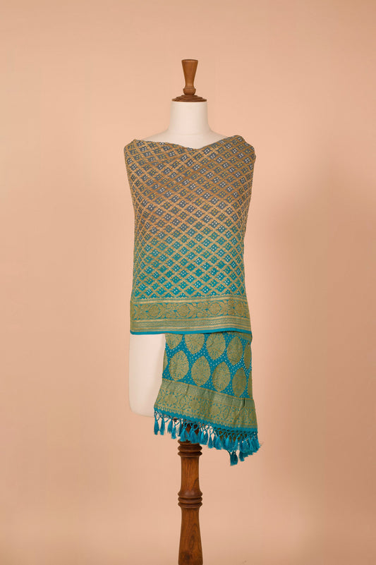 Handwoven Blue Bandhani Dupatta