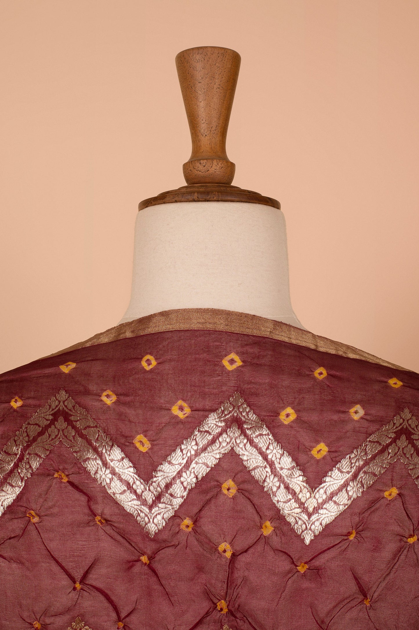 Handwoven Brown Bandhani Dupatta