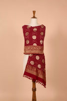 Handwoven Red Bandhani Dupatta