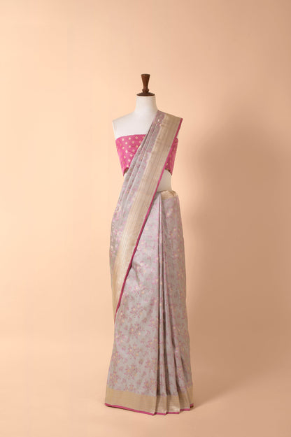 Handwoven Mauve Silk Sari