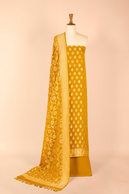 Handwoven Mustard Georgette Suit Piece