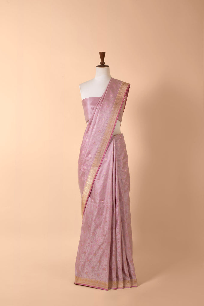 Handwoven Pink Silk Sari
