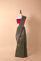 Handwoven Green Silk Sari