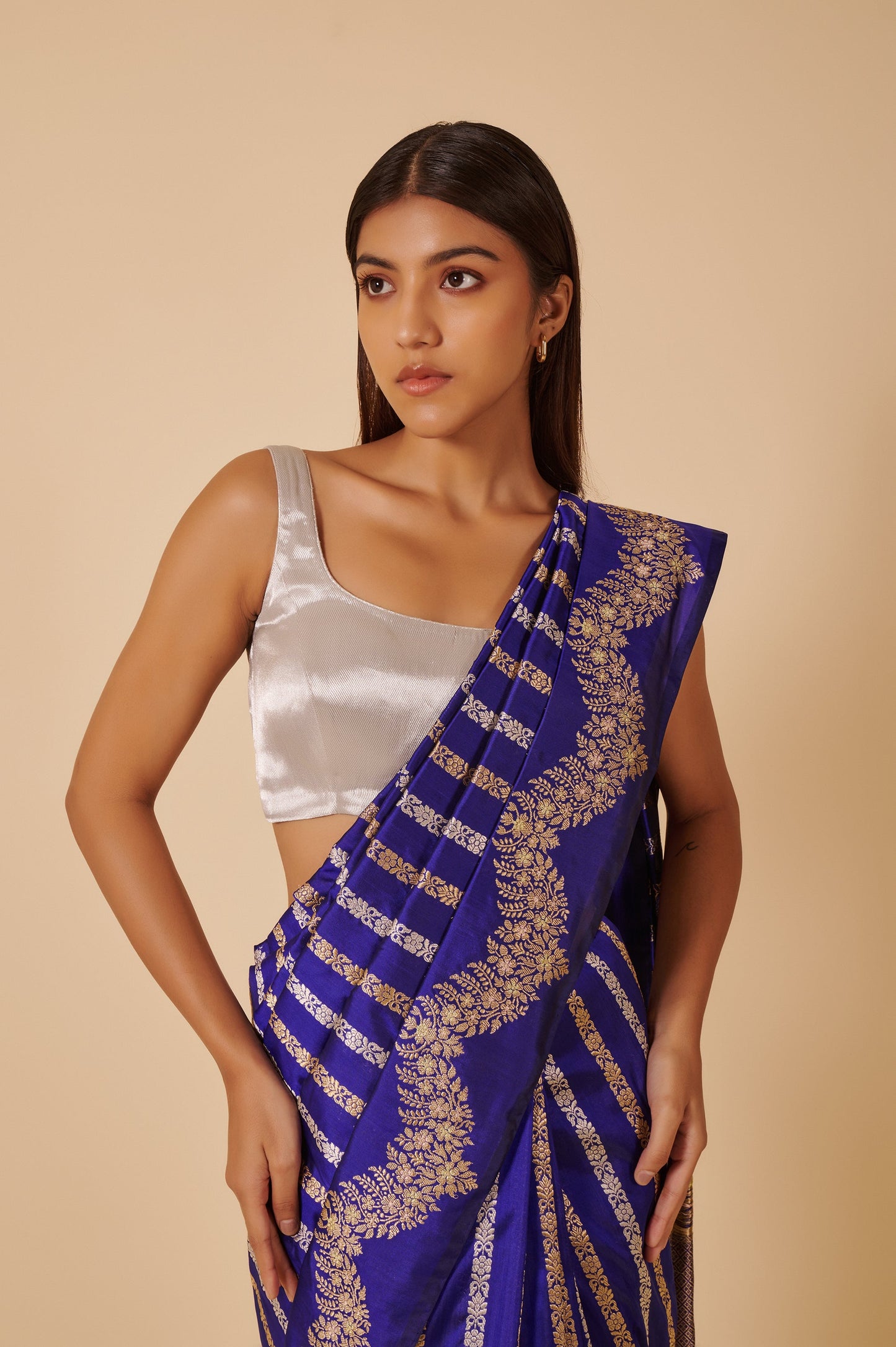 Handwoven Blue Silk Sari