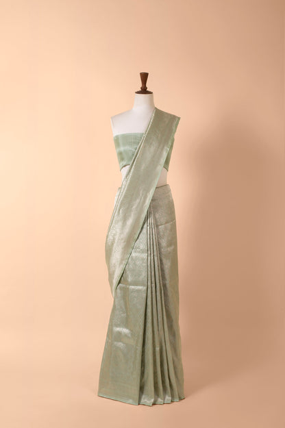 Handwoven Green Silk Sari