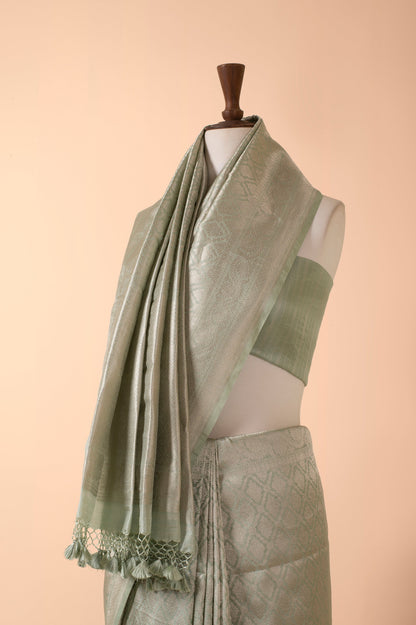 Handwoven Green Silk Sari