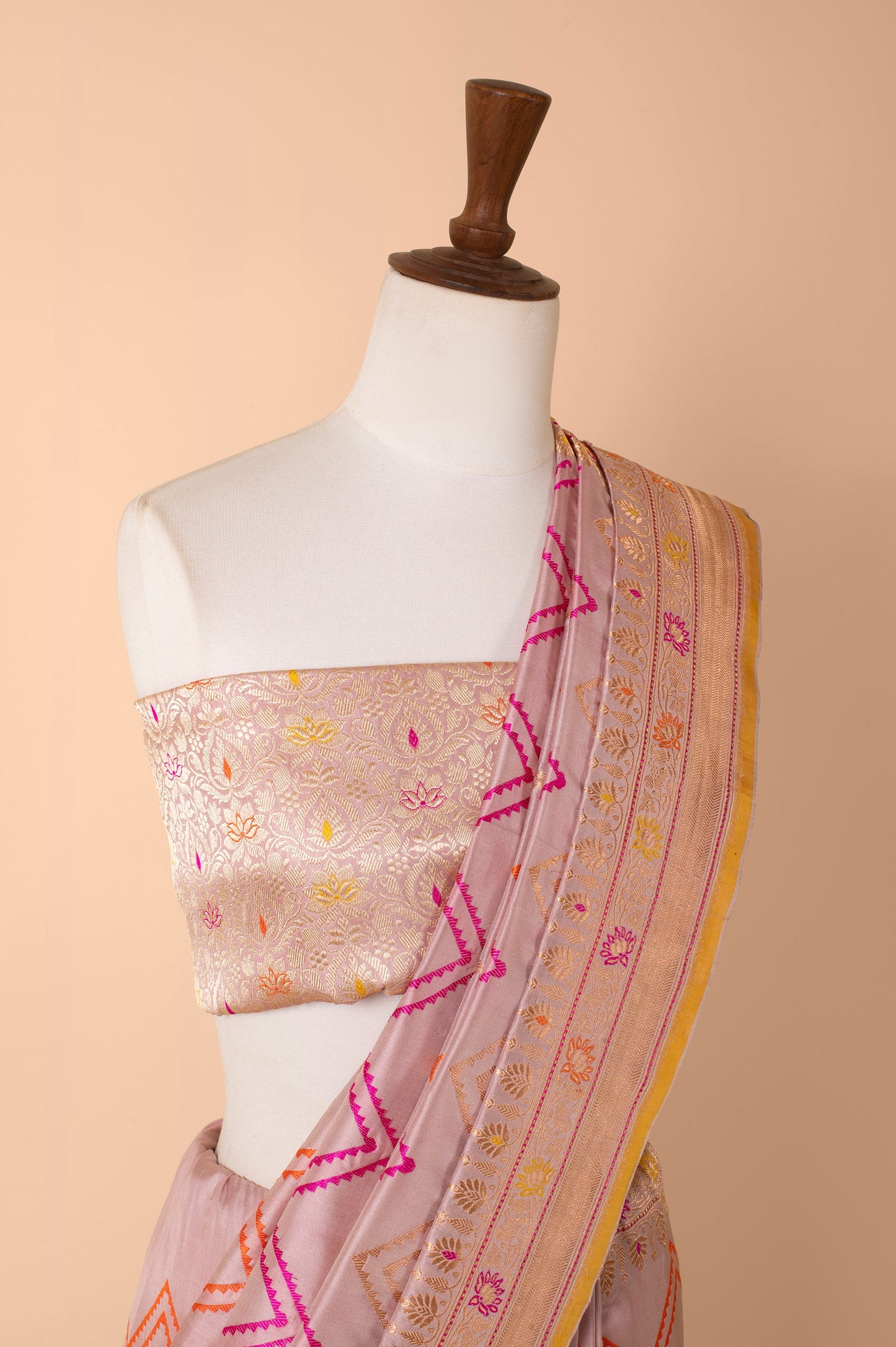 Handwoven Pink Silk Sari