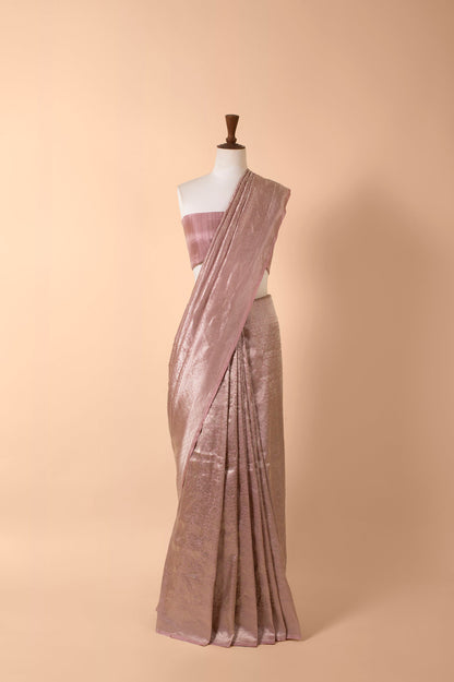 Handwoven Mauve Silk Sari