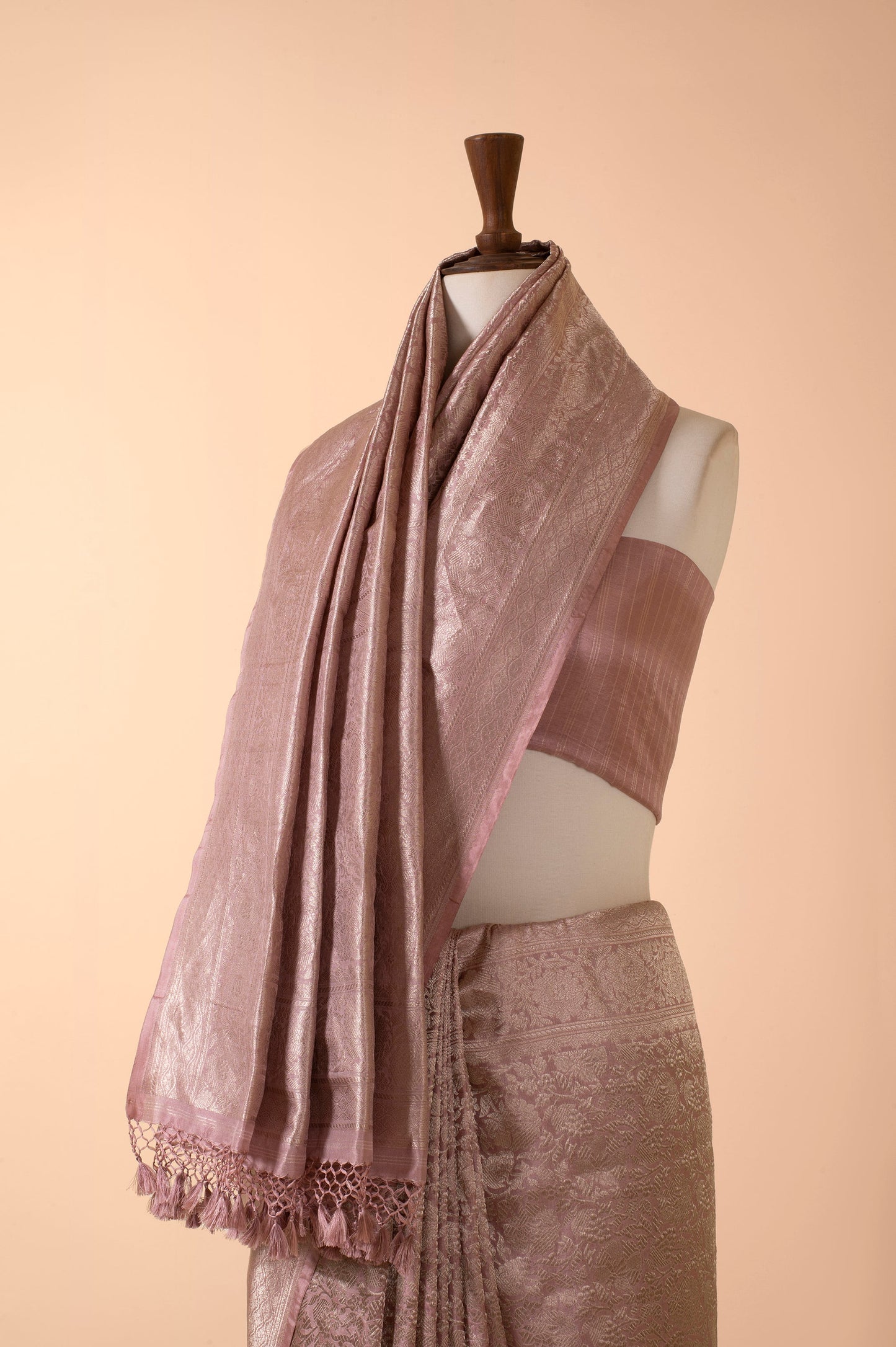 Handwoven Mauve Silk Sari