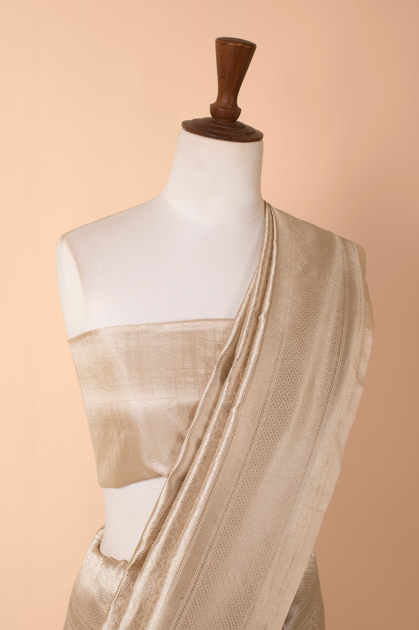 Handwoven Ivory Silk Sari