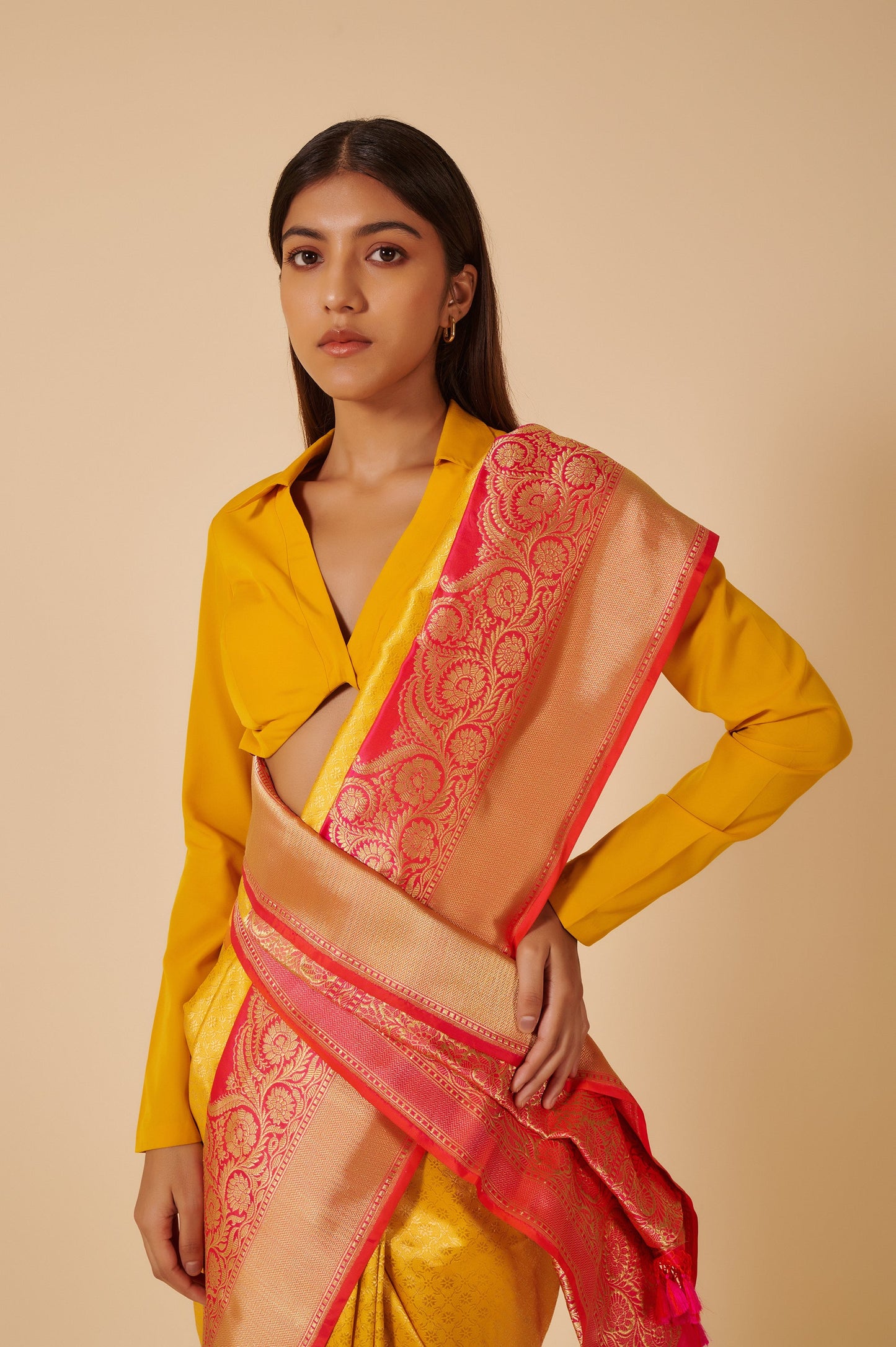 Handwoven Yellow Silk Saree