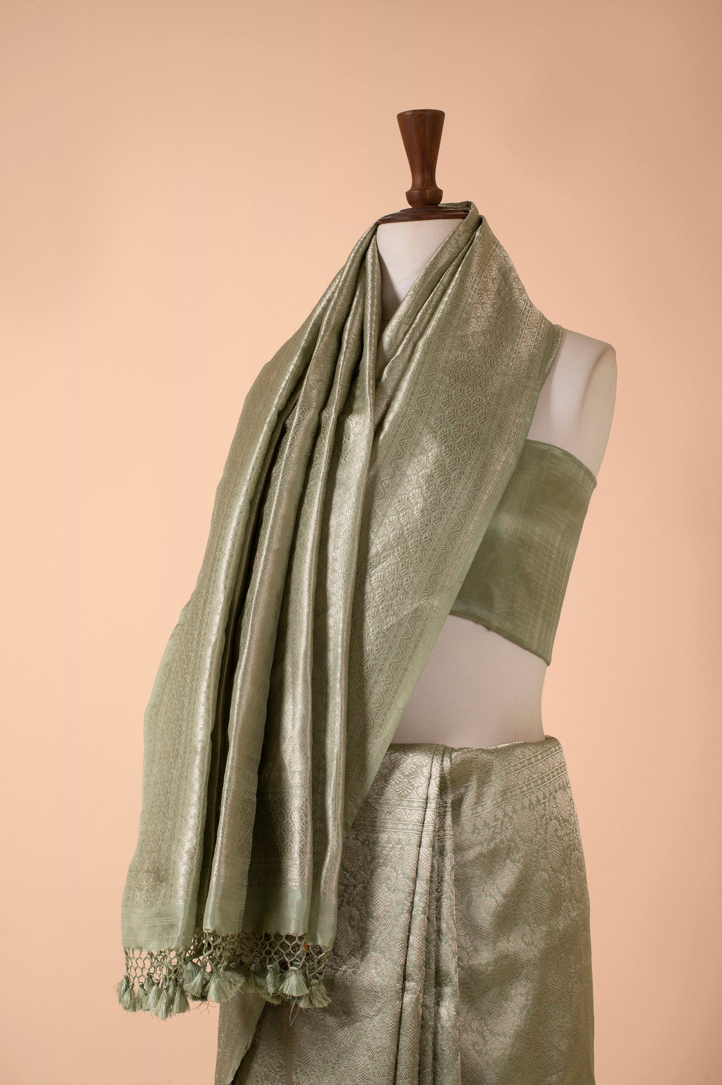 Handwoven Green Silk Sari