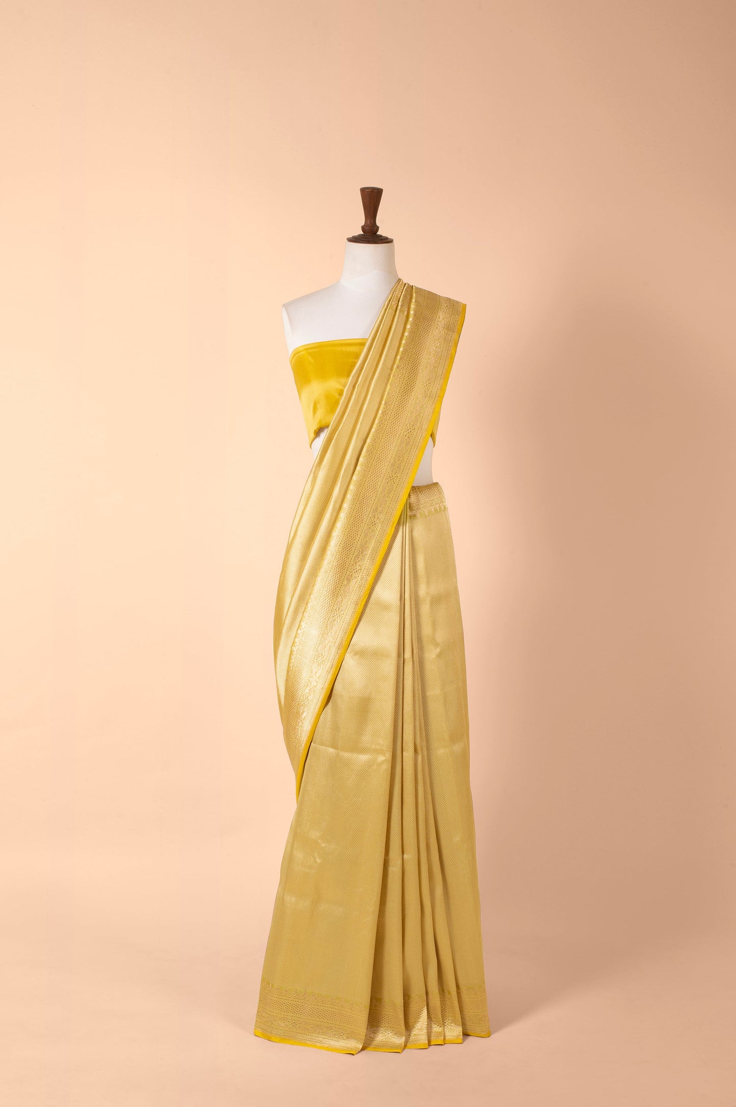 Handwoven Yellow Silk Sari