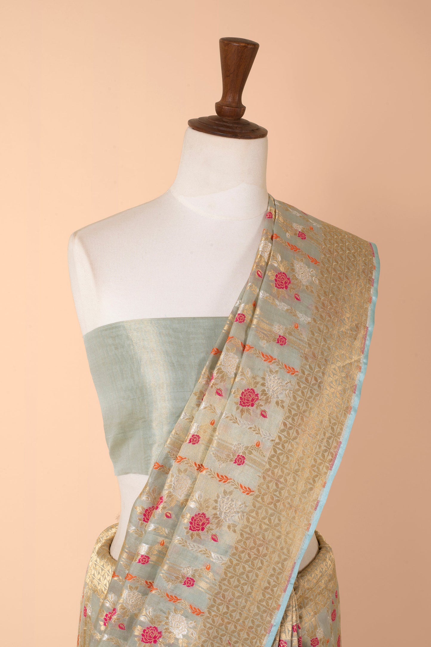 Handwoven Blue Tissue Sari