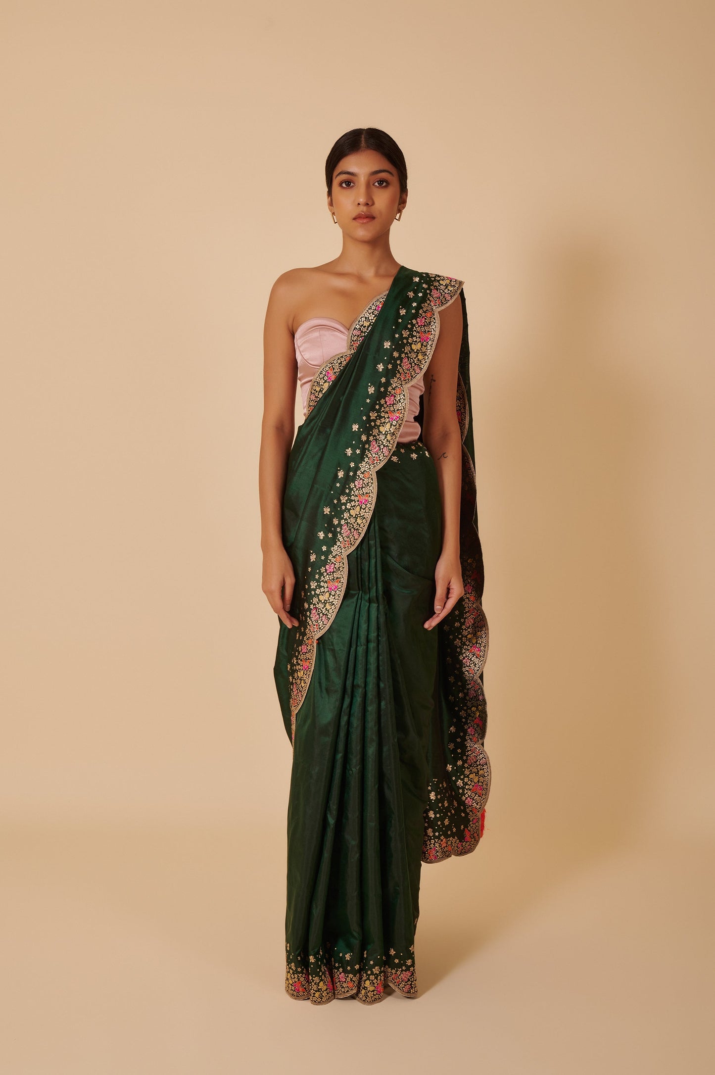 Handwoven Green Silk Sari