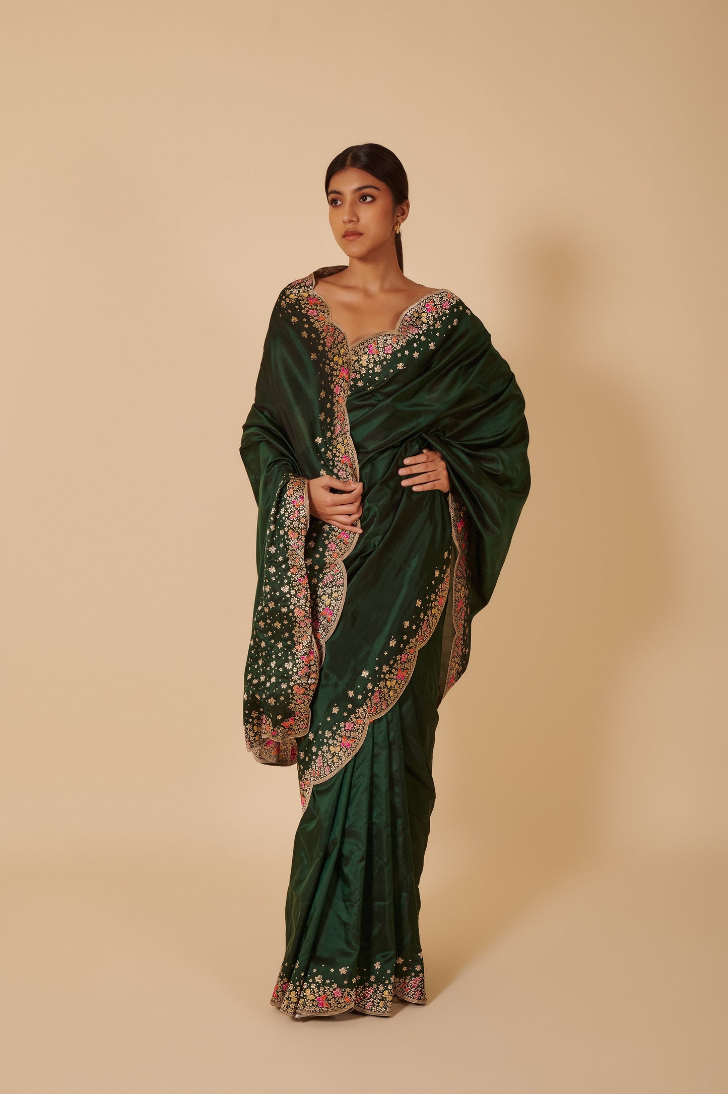 Handwoven Green Silk Sari