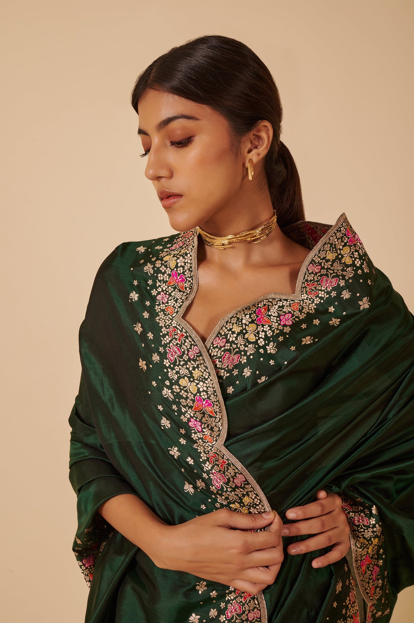 Handwoven Green Silk Sari