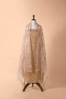 Handwoven Beige Chanderi Suit Piece