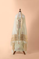 Handwoven Green Chanderi Suit Piece