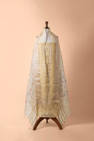 Handwoven Yellow Chanderi suit piece