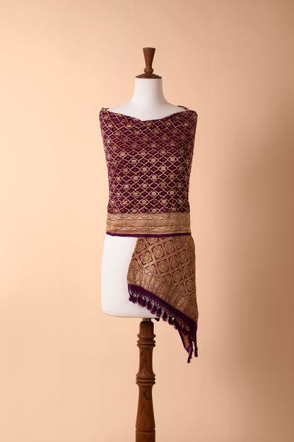 Handwoven Purple Bandhani Dupatta