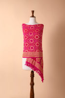 Handwoven Pink Bandhani Dupatta